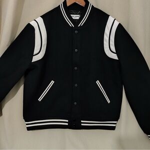 Saint Laurent Signature Stripe Varsity Bomber